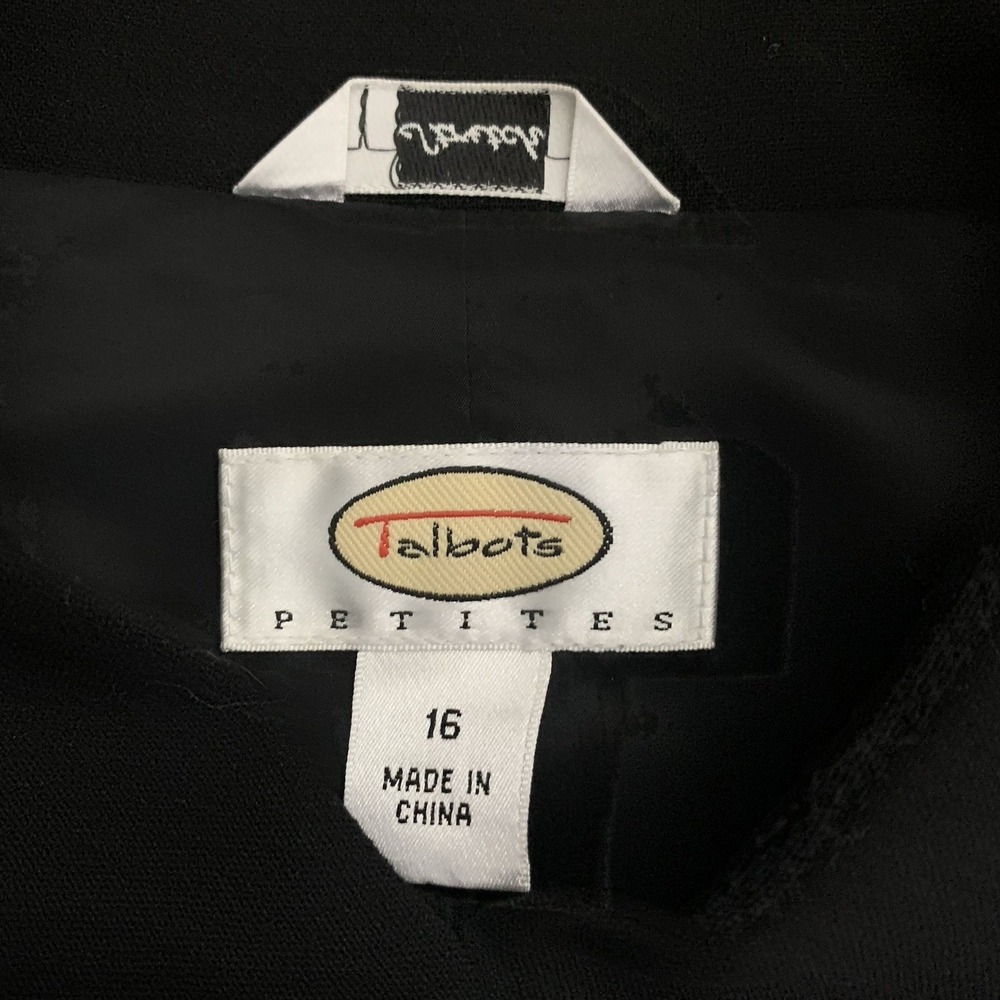 Talbots Petites Black One Button Career Blazer Jacket Stretch Size 16P NWT - Picture 6 of 9